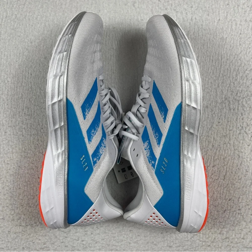 Adidas SL20 Primeblue Running Shoes Mens 12.5 White‎ Blue FU6617 Lightstrike